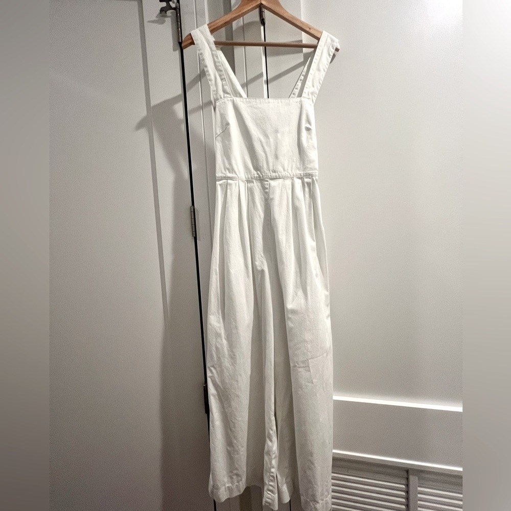 Free People Fara Criss Cross Jumpsuit in White, Size S